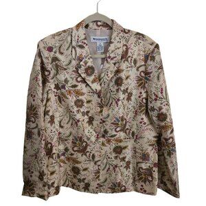Appleseed's NWT Vintage Deadstock 100% Silk Floral Blazer Size 10